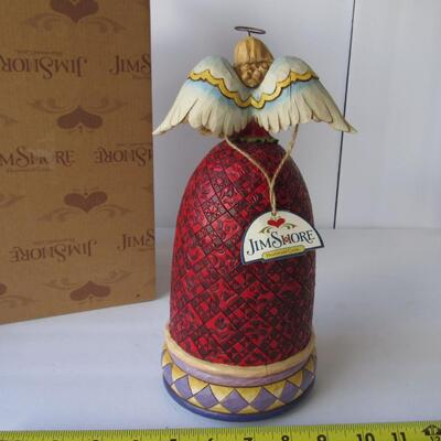 Nice Jim Shore Large Angel With Revolving Nativity Music Box, Silent Night, Works