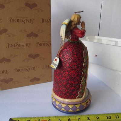 Nice Jim Shore Large Angel With Revolving Nativity Music Box, Silent Night, Works