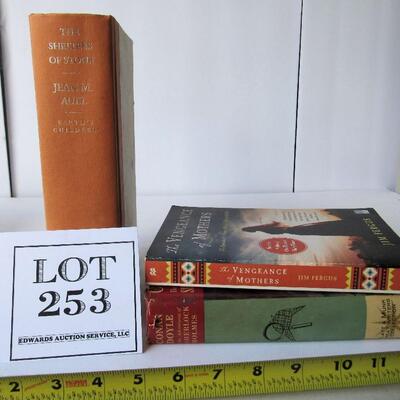 1960 Shirlock Holmes, Vengeance of Mothers 2017, and Shelters of Stone, 2002 Books