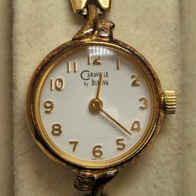 LOT 145RP: Ladies Vintage Caravelle By Bulova Gold-tone Watch