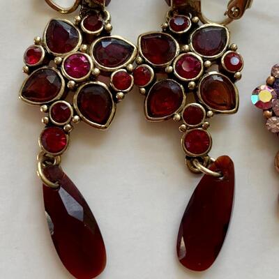 Lot 101R: Lei Sophia & Monet Jeweled Pieced Earrings