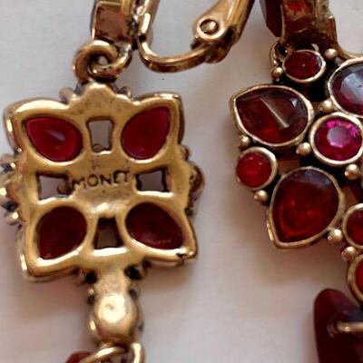 Lot 101R: Lei Sophia & Monet Jeweled Pieced Earrings