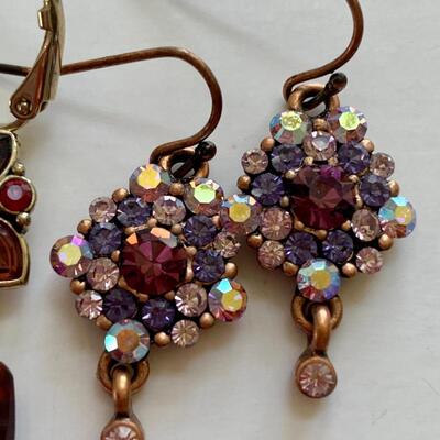 Lot 101R: Lei Sophia & Monet Jeweled Pieced Earrings