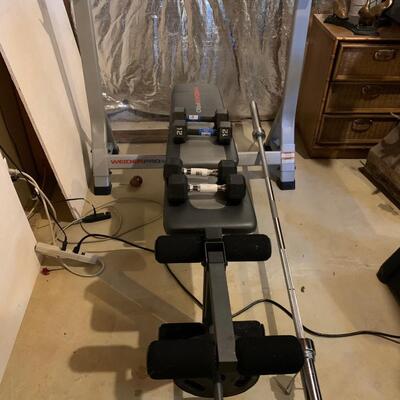 Lot 601R: Weider Pro Weight Bench & Weights