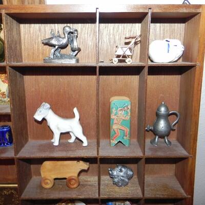 WOODEN SHADOWBOX WITH COLLECTIBLE CONTENTS