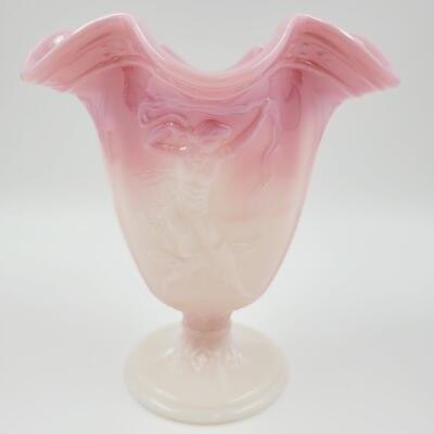 2008 FENTON ROSALENE SHINY 6 POINT DANCING LADIES VASE FFOGKC