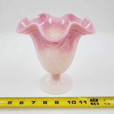 2008 FENTON ROSALENE SHINY 6 POINT DANCING LADIES VASE FFOGKC