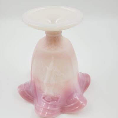 2008 FENTON ROSALENE SHINY 6 POINT SATIN FOOT DANCING LADIES VASE FFOGKC