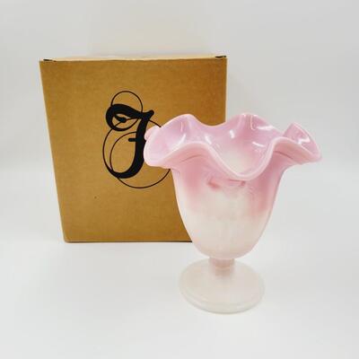 2008 FENTON ROSALENE SHINY 6 POINT SATIN FOOT DANCING LADIES VASE FFOGKC