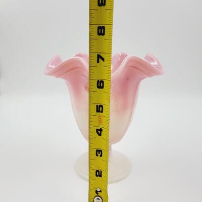 2008 FENTON ROSALENE SHINY 6 POINT SATIN FOOT DANCING LADIES VASE FFOGKC
