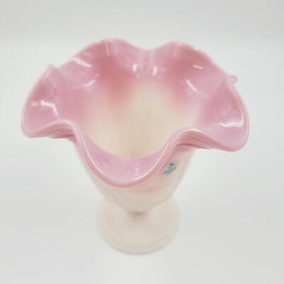 2008 FENTON ROSALENE SHINY 6 POINT SATIN FOOT DANCING LADIES VASE FFOGKC