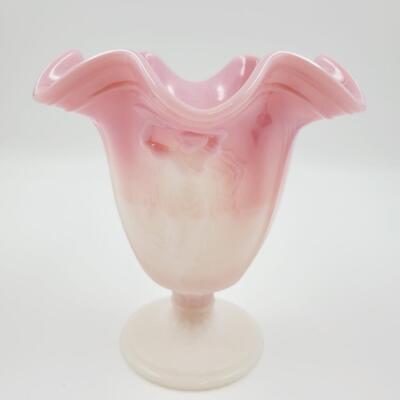 2008 FENTON ROSALENE SHINY 6 POINT SATIN FOOT DANCING LADIES VASE FFOGKC