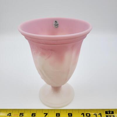 2008 FENTON ROSALENE SATIN FLARE DANCING LADIES VASE