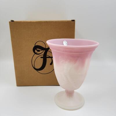 2008 FENTON ROSALENE SATIN FLARE DANCING LADIES VASE