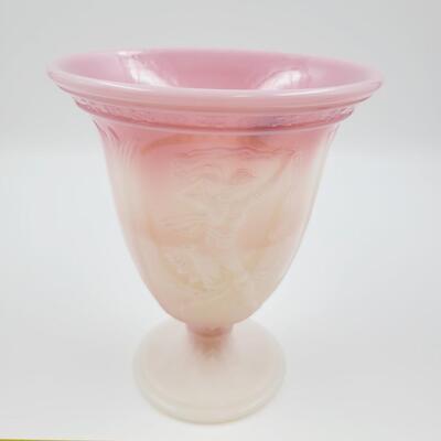 2008 FENTON ROSALENE SHINY FLARE SATIN FOOT DANCING LADIES VASE FFOGKC