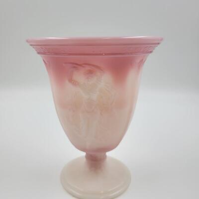 2008 FENTON ROSALENE SHINY FLARE SATIN FOOT DANCING LADIES VASE FFOGKC
