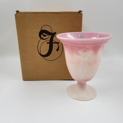 2008 FENTON ROSALENE SHINY FLARE SATIN FOOT DANCING LADIES VASE FFOGKC