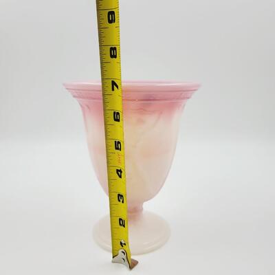 2008 FENTON ROSALENE SHINY FLARE SATIN FOOT DANCING LADIES VASE FFOGKC