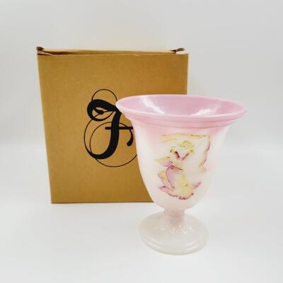 2008 FENTON ROSALENE SHINY FLARE PAINTED DANCING LADIES VASE 53/64 FFOGKC