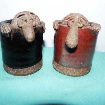UNIQUE BOWL CONTAINERS WITH LIDS AND POTTERY VASE-CUPS-POT