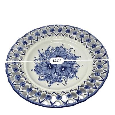 Vestal of Portugal Glazed Blue and White Plate