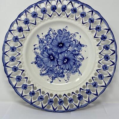 Vestal of Portugal Glazed Blue and White Plate