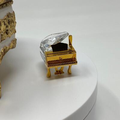 Vintage Evergreen Piano Music Box and Swarovski Crystal Memories Piano 