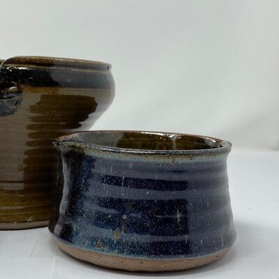 1980s To 1990s Vintage Studio Art Mixed Pottery Set Signed Gregory