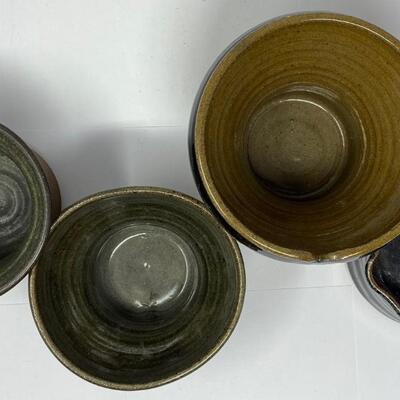 1980s To 1990s Vintage Studio Art Mixed Pottery Set Signed Gregory