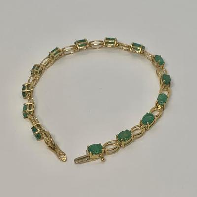 LOT 4: 14k Nissko Emerald Tennis Bracelet