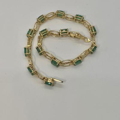 LOT 4: 14k Nissko Emerald Tennis Bracelet