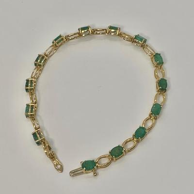 LOT 4: 14k Nissko Emerald Tennis Bracelet