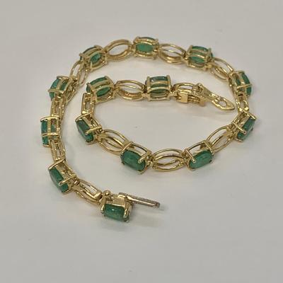 LOT 4: 14k Nissko Emerald Tennis Bracelet