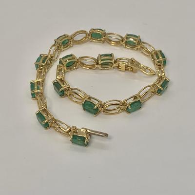 LOT 4: 14k Nissko Emerald Tennis Bracelet
