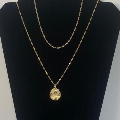 LOT 5:  14K 6.6g Michael Anthony Pendant & 34â€ Diamond Cut Chain
