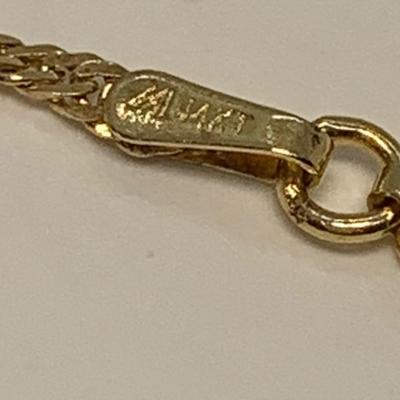 LOT 5:  14K 6.6g Michael Anthony Pendant & 34â€ Diamond Cut Chain