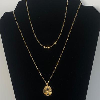 LOT 5:  14K 6.6g Michael Anthony Pendant & 34â€ Diamond Cut Chain