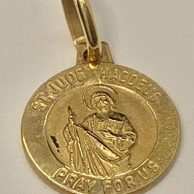 LOT 6: 14k 1.3g Small Milor Italy St. Jude Pendant