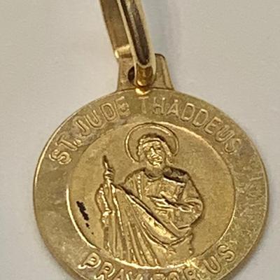LOT 6: 14k 1.3g Small Milor Italy St. Jude Pendant