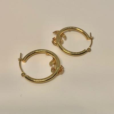LOT 14: 14k 1.26g Rose & Yellow Gold Small Hoops