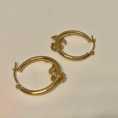 LOT 14: 14k 1.26g Rose & Yellow Gold Small Hoops