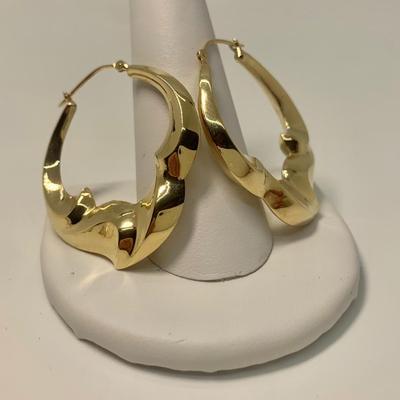 LOT 25:  14K MB 3.3g Pierced Hoops & 1.9g JCM CZ Lever Back Pierced Earrings