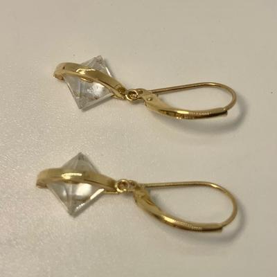 LOT 25:  14K MB 3.3g Pierced Hoops & 1.9g JCM CZ Lever Back Pierced Earrings