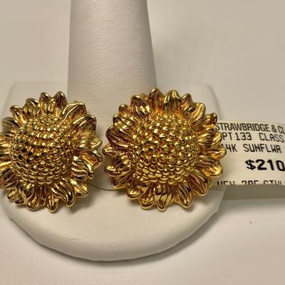 LOT 48: 14k 3.8g New Sunflower Pierced Post Earrings