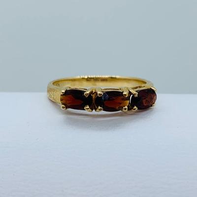 LOT 84: 14K Gold Garnet Pinky Ring - Size 4 - 1.67 gtw