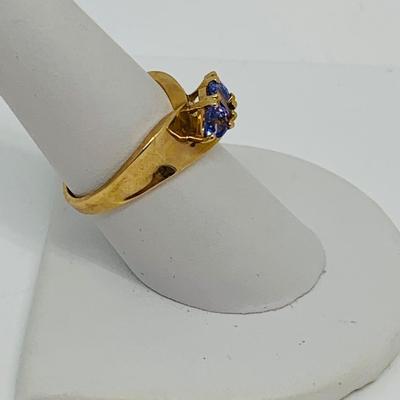 LOT 103: Tanzanite 14K Gold Size 8 Ring - 4.18 gtw