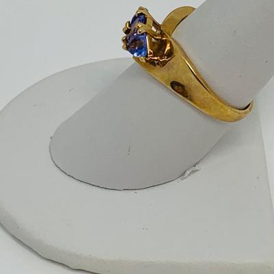 LOT 103: Tanzanite 14K Gold Size 8 Ring - 4.18 gtw