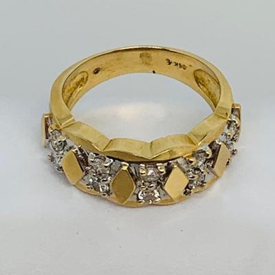 LOT 105: 14K Gold Size 7 Diamond Ring - 6.01 gtw