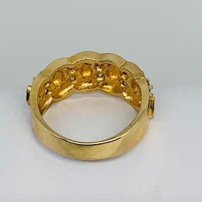 LOT 105: 14K Gold Size 7 Diamond Ring - 6.01 gtw