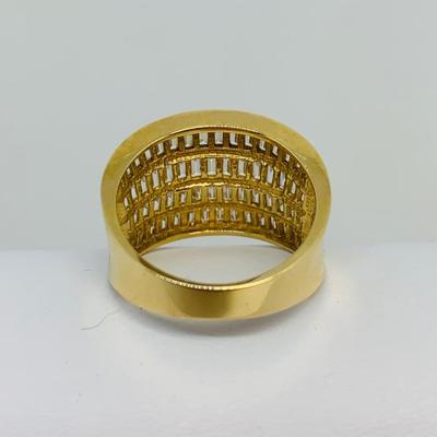 LOT 114: 14K Gold & CZ Size 8.5 Ring - 6.88 gtw